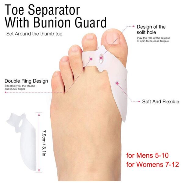 1 Pair Silicone Toe Corrector Instantly Improve Foot Health and Comfort with Hallux Valgus Buffer Toe Separator - Image 4