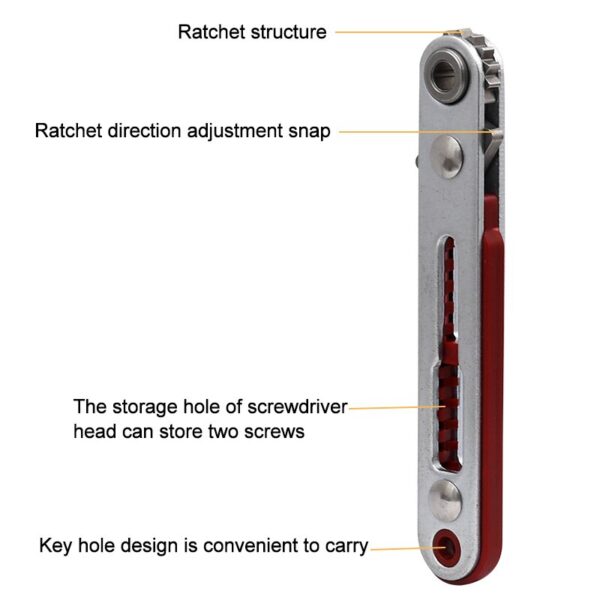 1PC Mini Ratchet Wrench Hexagon Torx Bidirectional Control for Single/Double Head Screwdriver Drill Bits Tool 1/4"(6.35mm) - Image 4