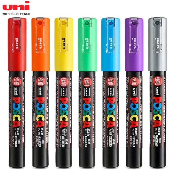 1PCS Uni POSCA Colores Acrylic Marker Pen PC-1M Plumones Rotuladores POP Poster Pen/Graffiti Advertisement School Art Supplies - Image 2