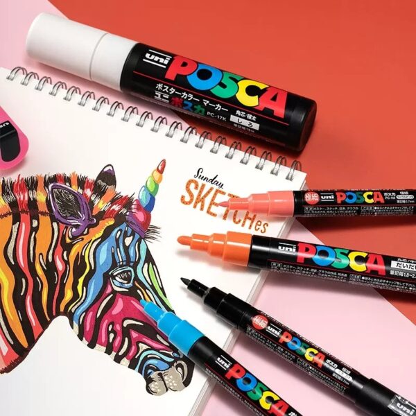 1PCS Uni POSCA Colores Acrylic Marker Pen PC-1M Plumones Rotuladores POP Poster Pen/Graffiti Advertisement School Art Supplies - Image 3