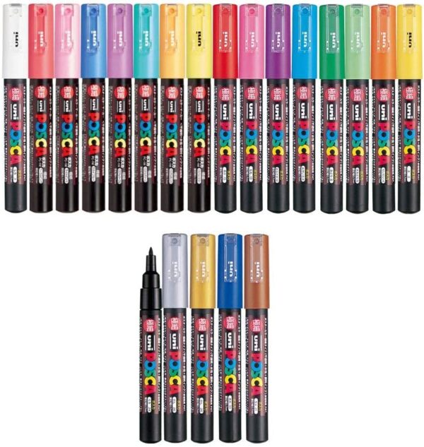 1PCS Uni POSCA Colores Acrylic Marker Pen PC-1M Plumones Rotuladores POP Poster Pen/Graffiti Advertisement School Art Supplies - Image 6