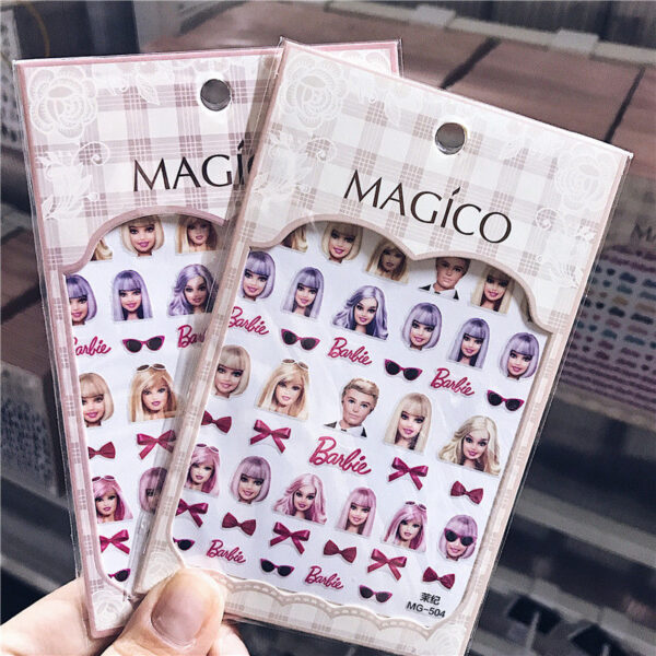 1Pc Kawaii Barbie Nail Stickers Anime Cartoon Girls Diy Waterproof Manicure Nail Art Accessories Princess Nails Decals Gifts Toy - Image 4