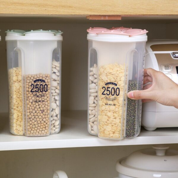 1pc Grain Miscellaneous Grain Storage Tank Plastic Partition Storage Tank Kitchen Household Food Sealed Multifunctional Storage - Image 2