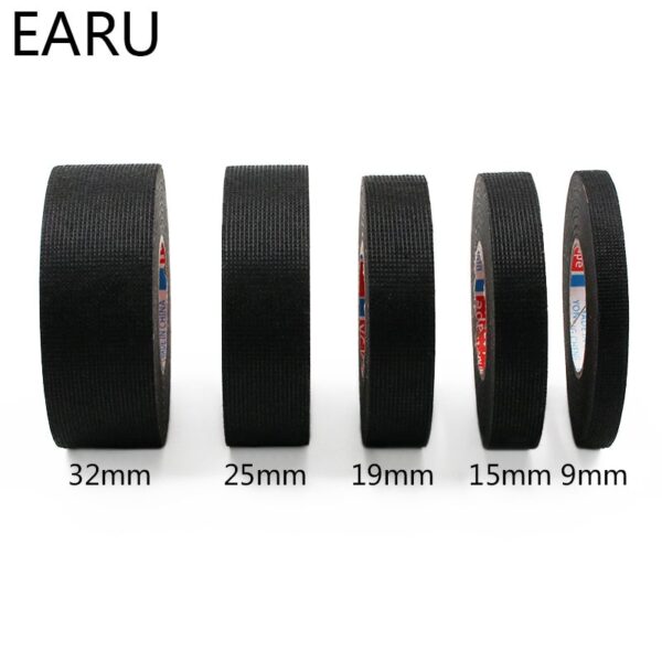 1pc Heat-resistant Adhesive Cloth Fabric Tape For Car Auto Cable Harness Wiring Loom Protection Width 9/15/19/25/32MM Length 15M - Image 3