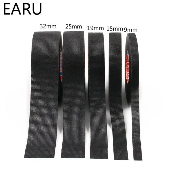 1pc Heat-resistant Adhesive Cloth Fabric Tape For Car Auto Cable Harness Wiring Loom Protection Width 9/15/19/25/32MM Length 15M - Image 4