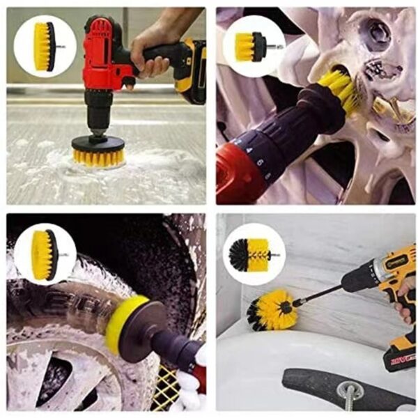 22 /3Pcs Electric Drill-Brush Kit Power Scrubber Brush For Carpet Bathroom Surface Tub Furniture Shower Tile Tires Cleaning Tool - Image 2