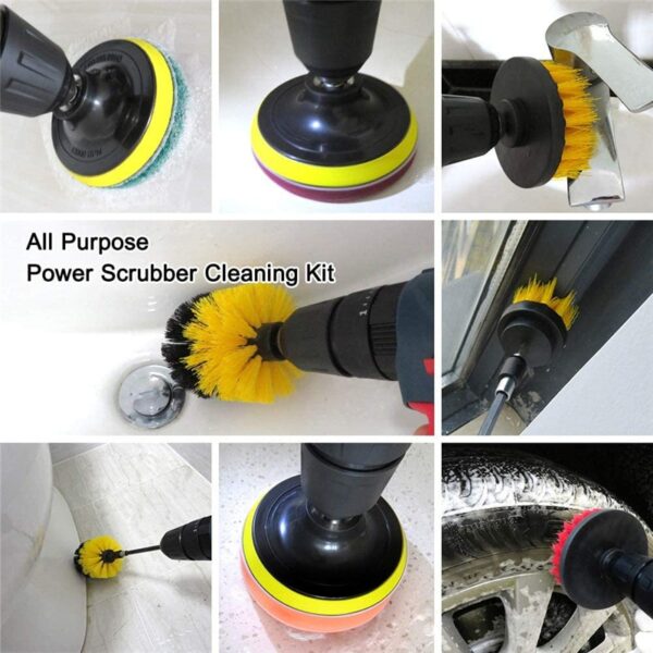 22 /3Pcs Electric Drill-Brush Kit Power Scrubber Brush For Carpet Bathroom Surface Tub Furniture Shower Tile Tires Cleaning Tool - Image 3