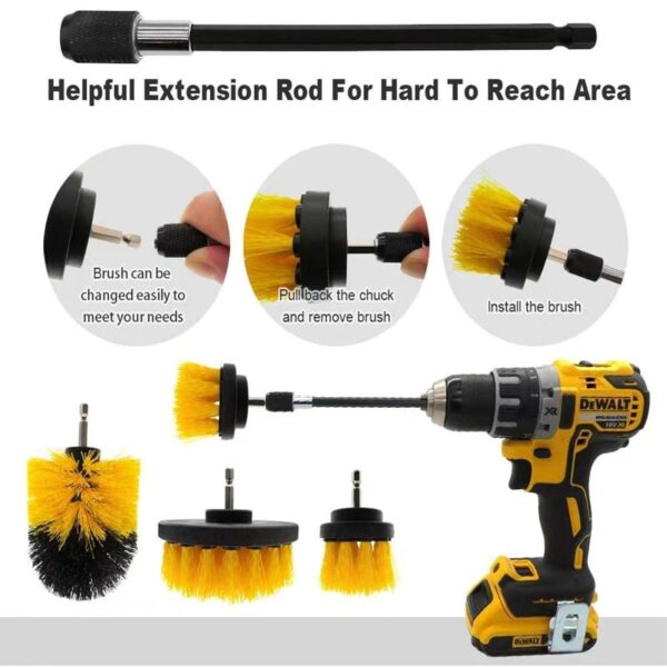 22 /3Pcs Electric Drill-Brush Kit Power Scrubber Brush For Carpet Bathroom Surface Tub Furniture Shower Tile Tires Cleaning Tool - Image 4