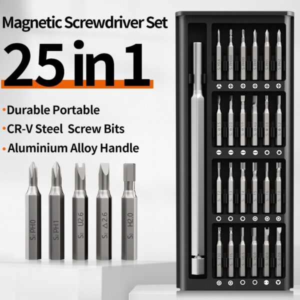 25 In 1 Screwdriver Set With Precision Magnetic Multifunctional Household For Smart Home PC Phone Disassembly And Repair Toolbox