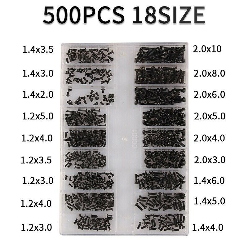 500pcs KM Screw Fastening Flat Head Electronic Laptop Notebook Computer Cell Phone Screws Replaceable Repair Set M2 M1.7 M1.4 M1 - Image 3