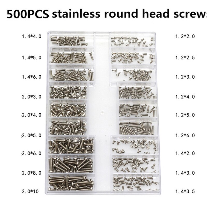 500pcs KM Screw Fastening Flat Head Electronic Laptop Notebook Computer Cell Phone Screws Replaceable Repair Set M2 M1.7 M1.4 M1 - Image 4