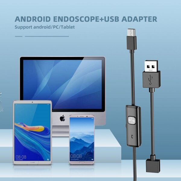 ENWOR Industrial Endoscope Camera IP67 Waterproof 5.5mm 7mm 3IN1 For Android Phones PC USB Endoscope Camera 6LEDs Adjustable - Image 10