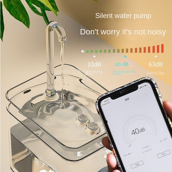 Fully Transparent 1.5L Automatic Cat Water Fountain Filter USB Electric Mute Cat Drink Bowl Pet Drinking Dispenser Drinker - Image 6