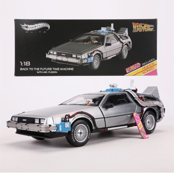 Hot Wheels 1：18 Scale DeLorean DMC 12 Back To The Future Time Machine Mr.Fusion Diecast Toy Vehicle Car Model