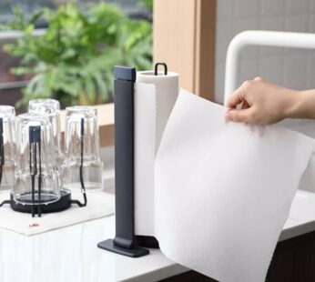 Kitchen Roll Paper Holder Vertical Home Kitchen Countertop Roll Dispenser Living Room Table Decor Napkins Rack Stand