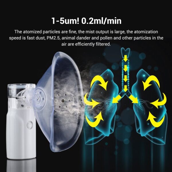 Portable Nebulizador Mini Ultrasonic Inhalator Adult Kids Household Health Monitors Automizer Humidifier Mist Asthma Health Care - Image 3