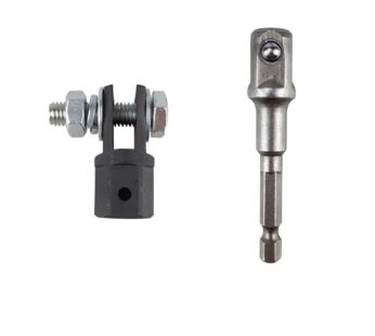 Scissor Jack Drill Adapter 1/2 Inch Automotive Scissor Jack Adapter Drive Impact Wrench Jack Shear Adapter Steel Ball Joint Rod