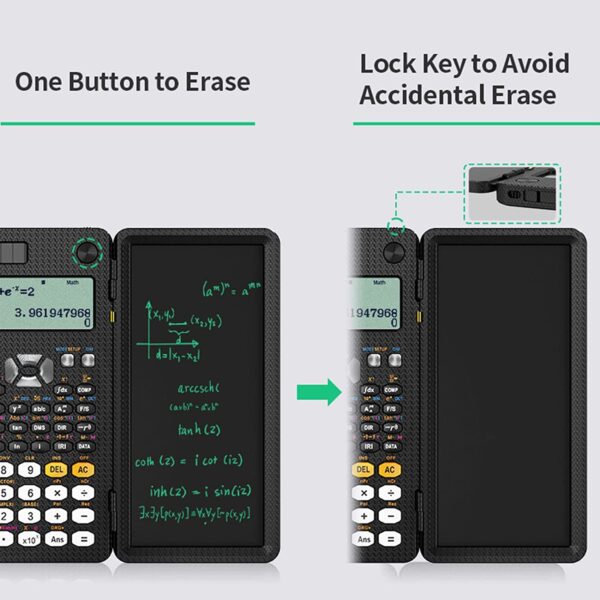 Solar Scientific Calculator with LCD Notepad 417 Functions Professional Portable Foldable Calculator for Students Upgraded 991ES - Image 4