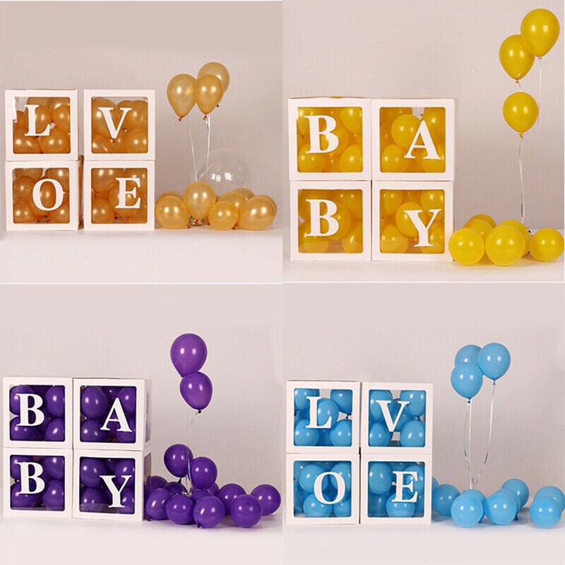 Transparent Letter Balloon Box Baby Shower Decorations Happy Birthday Wedding Decor 1st Birthday Party Supplies Balloon Box - Image 2