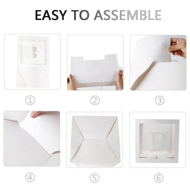 Transparent Letter Balloon Box Baby Shower Decorations Happy Birthday Wedding Decor 1st Birthday Party Supplies Balloon Box - Image 4