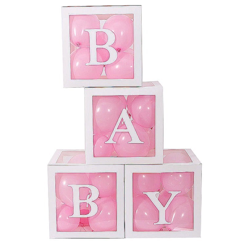 Transparent Letter Balloon Box Baby Shower Decorations Happy Birthday Wedding Decor 1st Birthday Party Supplies Balloon Box - Image 5