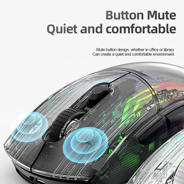 Wireless Portable Mouse Bluetooth-Compatible 5.0/2.4G/USB-C 3 Modes Electronic Competition Mice Transparent for ESports Office - Image 5