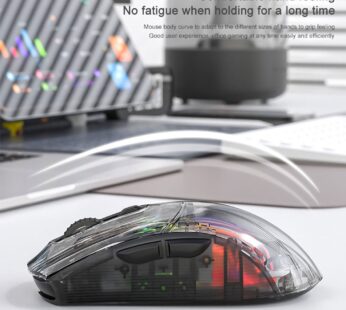 Wireless Wired Mouse Bluetooth-Compatible 5.0/2.4G/USB-C 3 Modes Electronic Competition Mice Transparent for PC Laptop Desktop