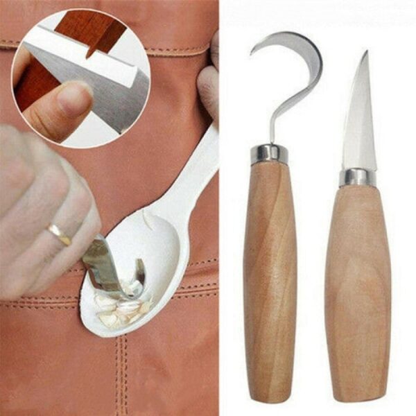 Wood Carving Knife Chisel Hook Knife Carving Tools Ergonomic Woodworking Spoon Durable Crooked Beginners Sculptural Professional